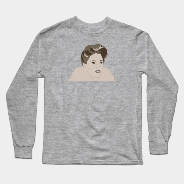 Barbara Stanwyck Long Sleeve T-Shirt by thecompassrose